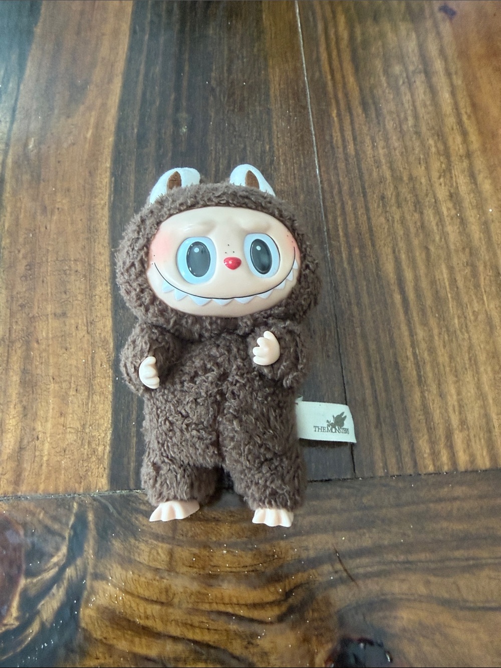 Brown Furry Monster Plush Figure with Big Eyes